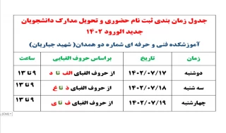 ثبت نام دانشجویان جدید الورود